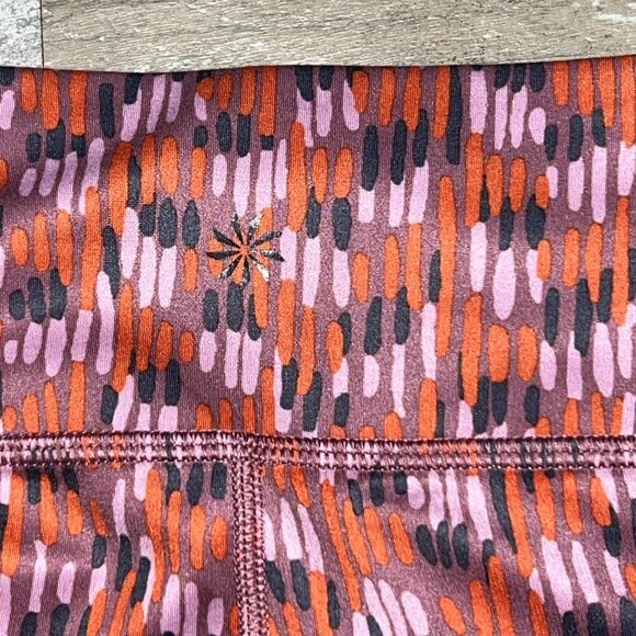 Athleta Girl High Rise Printed Chit Chat Leggings Pink/Orange/Purple Size L/12 - Picture 4 of 6